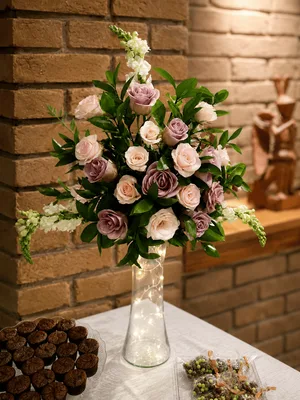 Centro floral con proporción baja